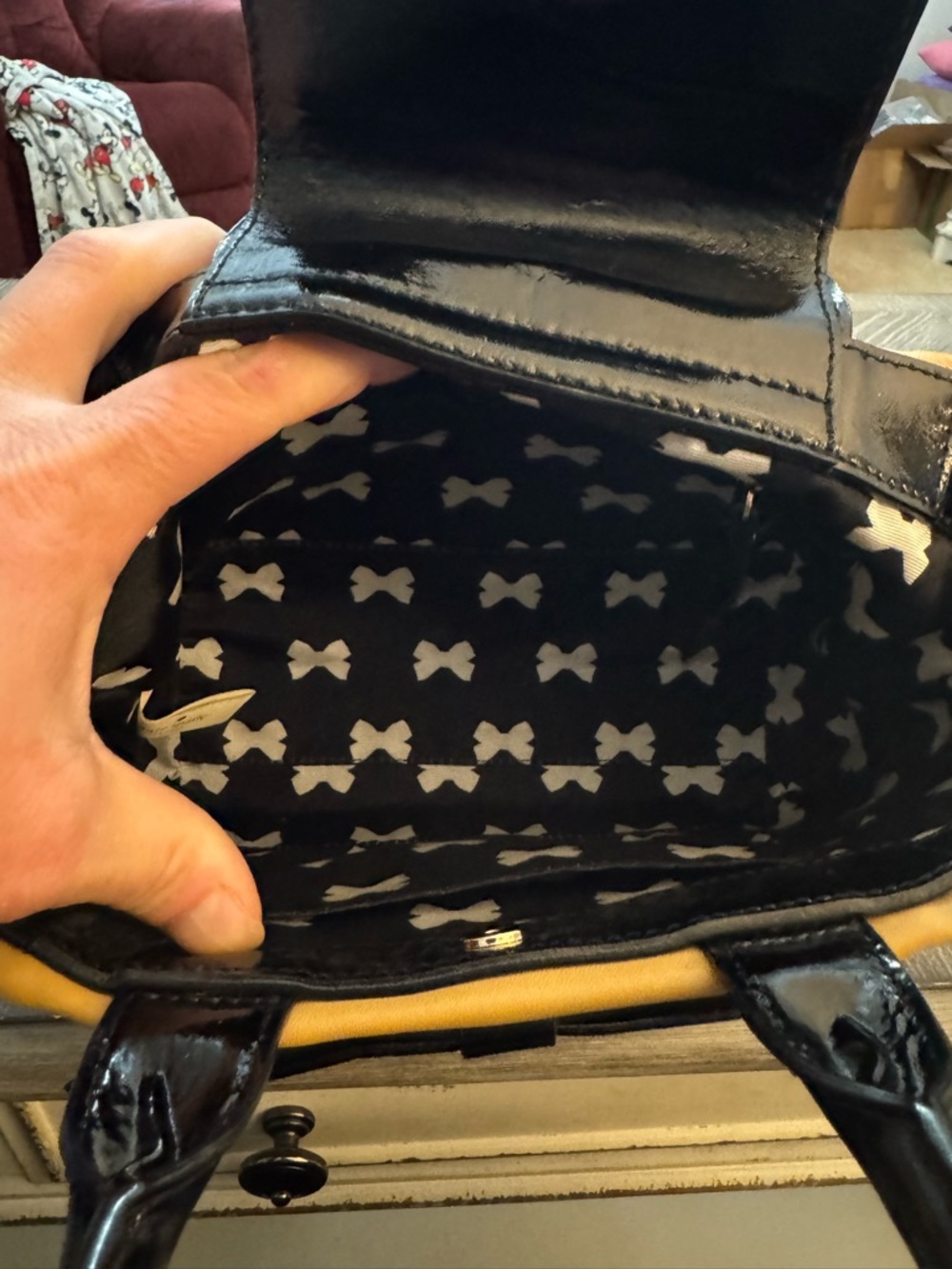 Kate Spade Leather Two-Tone Satchel Handbag - Yellow and Black - Picture 12 of 16